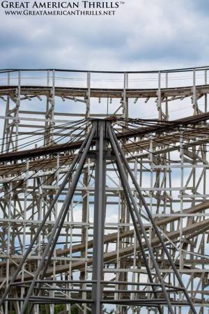 The original drop of the Riverside Cyclone can be clearly seen below the modified drop.