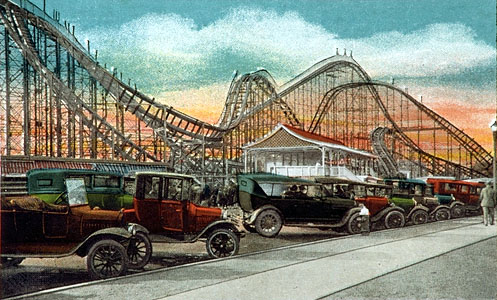 The Revere Beach Lightning was one of Harry Traver's "Terrifying Triplets" and it earned that moniker by killing a rider on the first day of operation. Today a ride like this would never make it past the drawing board.