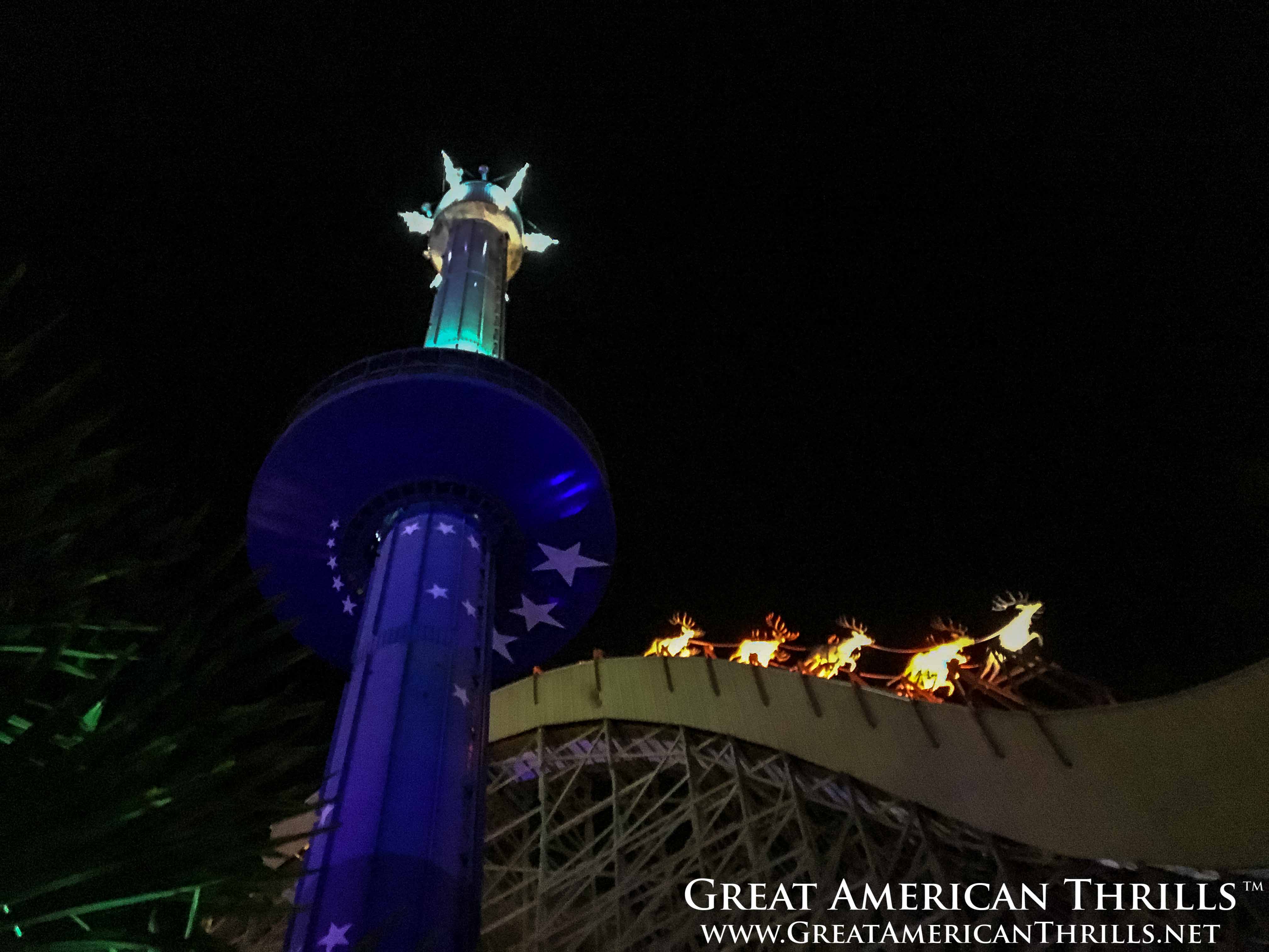Star Tower has been magically transformed into the North Pole, complete with decorations and a new ob-board spiel.